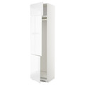METOD High cab f fridge/freezer w 3 doors, white/Voxtorp high-gloss/white, 60x60x240 cm