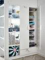 SMÅSTAD Loft bed, white with frame/with desk with 4 drawers, 90x200 cm