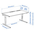 MITTZON Desk, birch veneer/white, 140x80 cm