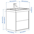 TÄNNFORSEN / ORRSJÖN Wash-stnd w drawers/wash-basin/tap, white, 62x49x69 cm