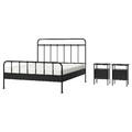STJÄRNÖ / GRÅFJÄLLET Bedroom furniture, set of 3, anthracite, 160x200 cm