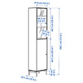 BOASTAD TV storage combination, black/oak veneer, 163x42x185 cm