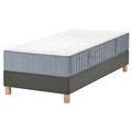 LYNGÖR Divan bed, Vågstranda medium firm/light blue dark grey, 90x200 cm