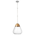 AKTERGAST Pendant lamp, glass/solid birch, 30 cm