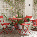 SUNDSÖ Table, bright red outdoor, 65x65 cm