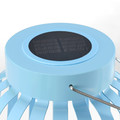 SOLVINDEN LED solar-powered floor lamp, blue/stripe, 42 cm