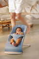 BABYBJÖRN Bliss Woven Baby Bouncer, Blue (Light Grey, Petal Quilt)