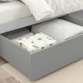 SMYGA Bed frame with storage, light grey, 90x200 cm