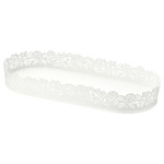 SAMVERKA Candle dish, white, 15x35 cm