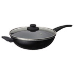 HEMLAGAD Wok with lid, non-stick coating black, 28 cm