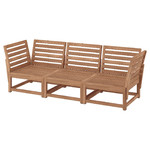 NÄMMARÖ 3-seat modular sofa, outdoor, armrests light brown stained