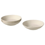 FÄRGKLAR Deep plate, glossy beige, 23 cm, 4 pack