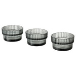 GRADVIS Candle holder, grey, 4.5 cm, 3 pack