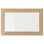 SINDVIK Glass door, oak effect, clear glass, 60x38 cm