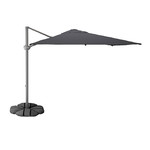 SEGLARÖ / IGGÖN Parasol, hanging with base, anthracite/dark grey, 330x240 cm