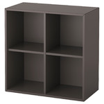 EKET Cabinet with 4 compartments, dark grey, 70x35x70 cm