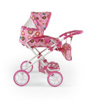 Milly Mally Doll Pram, pink-brown 18m+