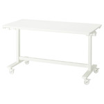 MITTZON Foldable table with castors, white, 140x70 cm