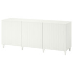 BESTÅ Storage combination with doors, white, Sutterviken/Kabbarp white, 180x42x74 cm