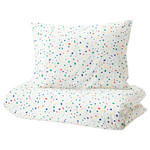 MÖJLIGHET Quilt cover and pillowcase, white, patterned, 150x200/50x60 cm