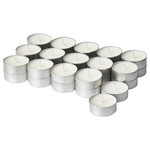 JÄMLIK Scented tealight, Vanilla/light beige, 3.5 hr, 30 pack