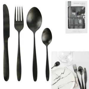 Cutlery Set Charbon 16pcs, black