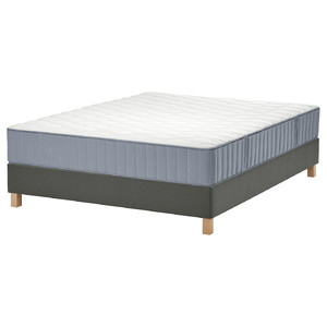 LYNGÖR Divan bed, Vågstranda firm/light blue dark grey, 160x200 cm