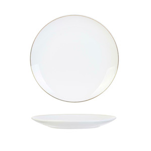 Plate Pearl Gold 20cm, white