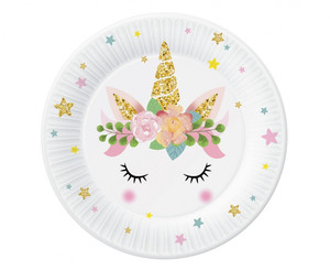 Party Paper Plates 18cm 6pcs Unicorn