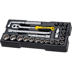 Stanley Tools Set 1/2" Drive 12 Point Metric Socket Module 23pcs