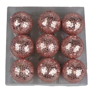 Christmas Baubles 3.5cm 9-pack, pink