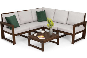 Outdoor Corner Furniture Set MALTA, dark brown/grey