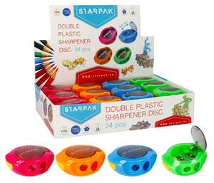 Starpak Double Plastic Sharpener Disc 24pcs, various colours