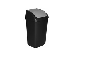 Curver Waste Bin 50l, black/silver