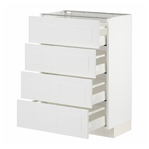 METOD / MAXIMERA Base cab 4 frnts/4 drawers, white/Stensund white, 60x37 cm