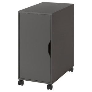 ALEX Storage unit on castors, dark grey/black, 36x76 cm