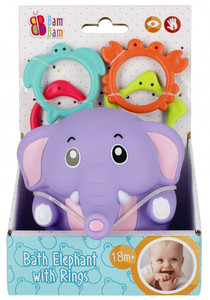 Bam Bam Bath Elephant with Rings 18m+