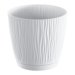 Plant Pot with Saucer Sandy 10.8 cm, white