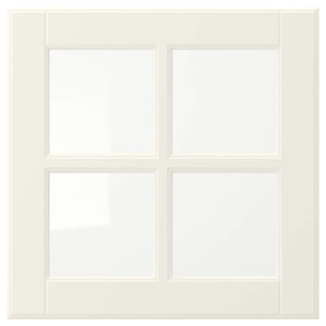 BODBYN Glass door, off-white, 40x40 cm