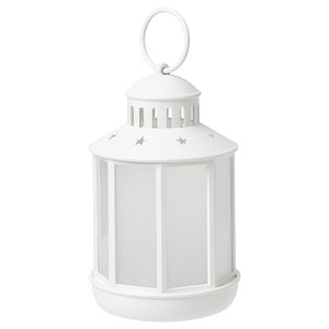 STRÅLA LED lantern, battery-operated white, 13 cm