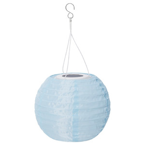 SOLVINDEN LED solar-powered pendant lamp, outdoor/globe light blue, 22 cm