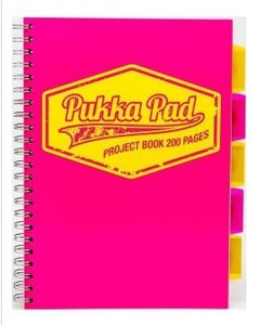 Pukka Pad Spiral Notebook A4 100 Sheets Squared Transparent Pink