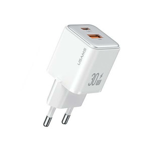 USAMS Wall Charger EU Plug USB-C+USB-A PD 3.0 30W Fast Charging