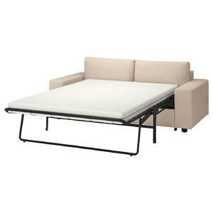 VIMLE 2-seat sofa-bed, with wide armrests/Hallarp beige