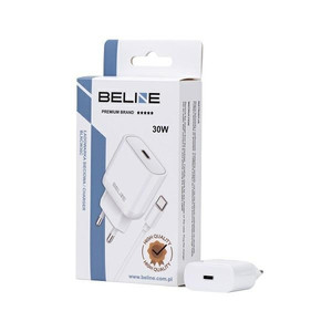 Beline Wall Charger EU Plug 30W USB-C + cable USB-C, white