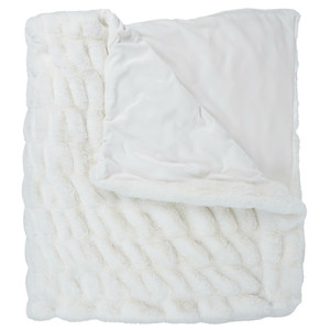 Blanket Bedspread Furry Luxury, white