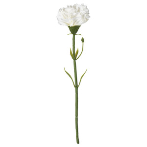 SMYCKA Artificial flower, Carnation, white, 30 cm