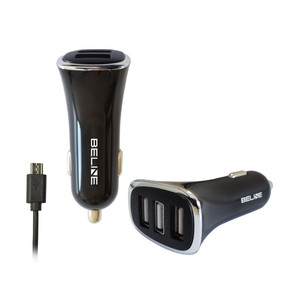 Beline Car Charger 3xUSB + microUSB 4A, black