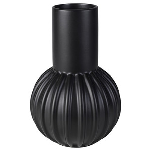 SKOGSTUNDRA Vase, black, 27 cm