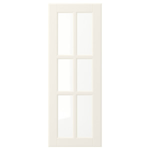 BODBYN Glass door, off-white, 30x80 cm